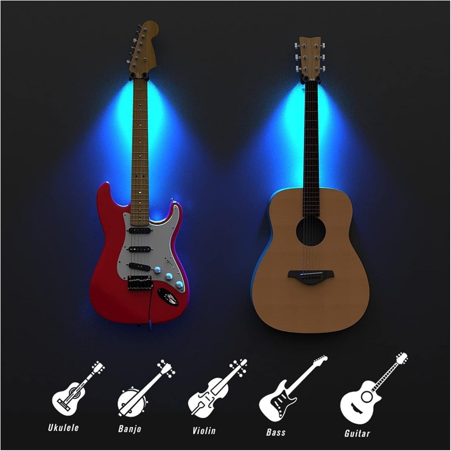 Suport mural LED pentru chitară – Iluminați-vă instrumentul