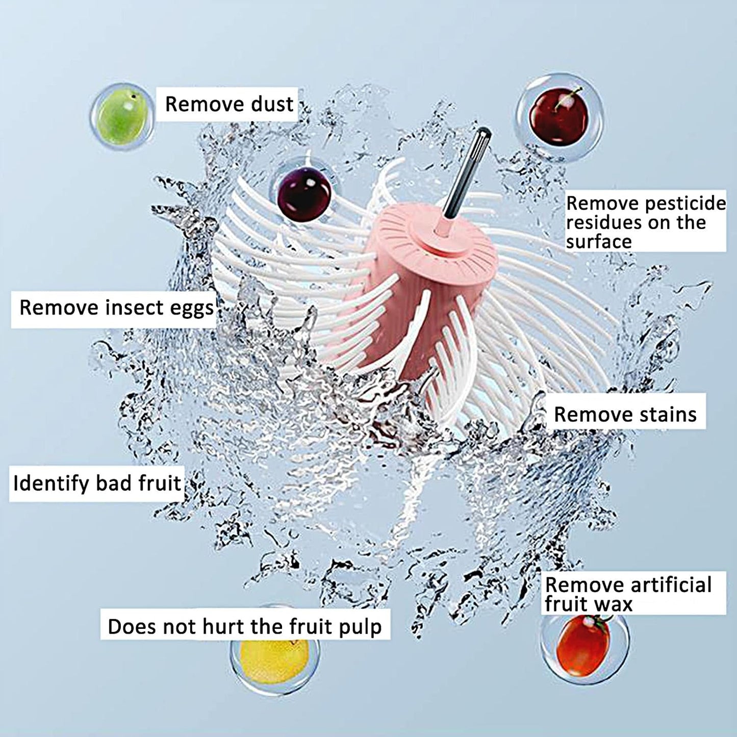 Perfect cleaning of fruits without effort or peeling
