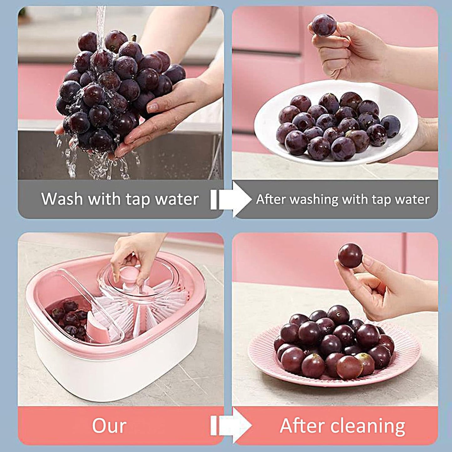 Perfect cleaning of fruits without effort or peeling