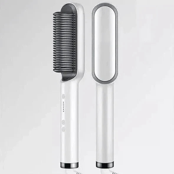 Cheveux lisses en 2 minutes avec brosse chauffante