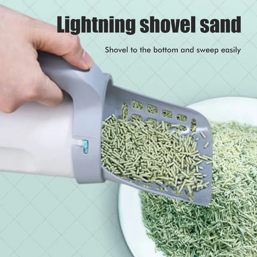 Practical litter scoop with integrated bags