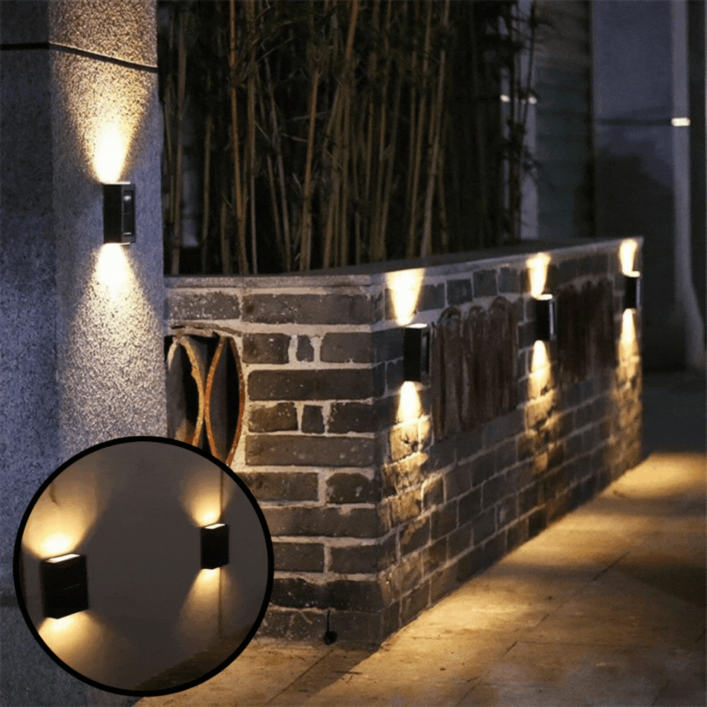 Lys upp din utomhusmiljö utan ansträngning med denna solenergi LED vägglampa