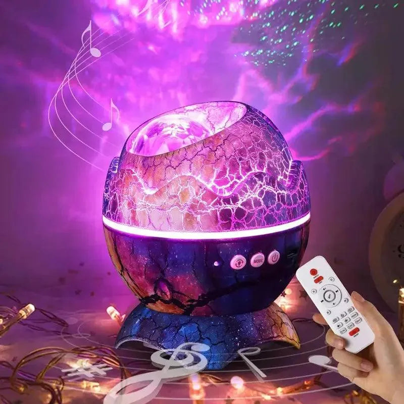 Galaxprojektor med musik och fjärrkontroll