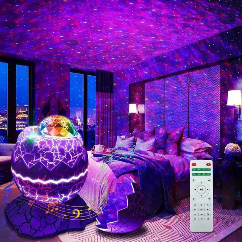 Galaxprojektor med musik och fjärrkontroll