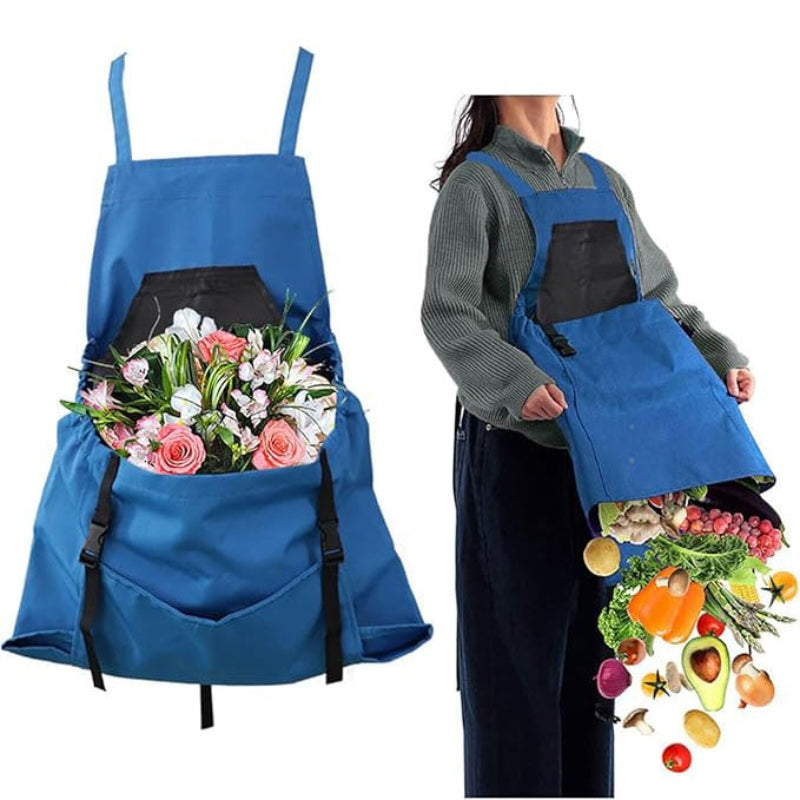Tablier de jardinage pratique à grande poche récolte