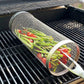 Rotating grill basket for effortless even cooking 