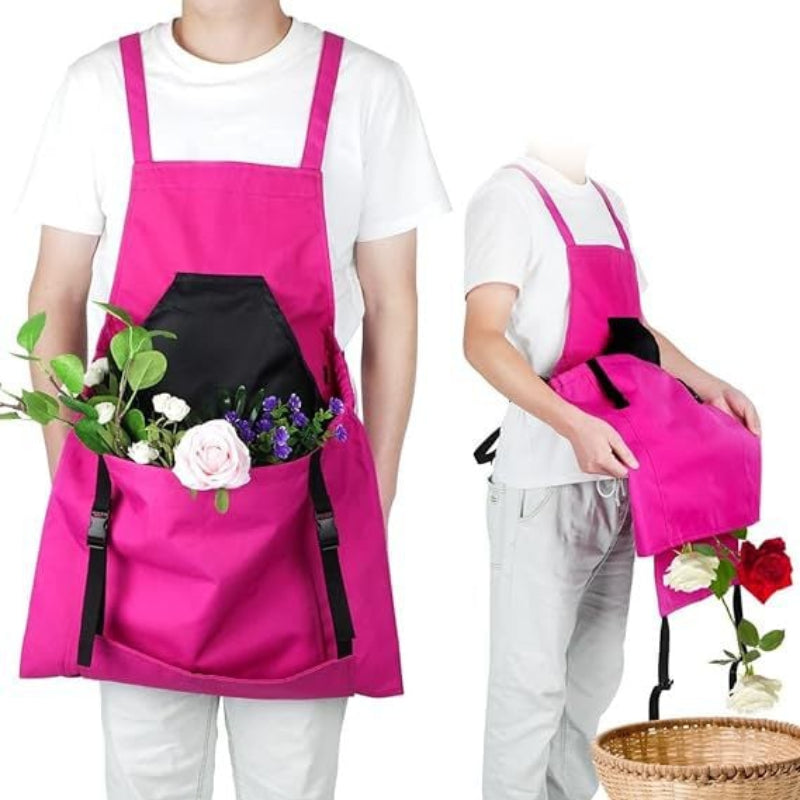 Tablier de jardinage pratique à grande poche récolte