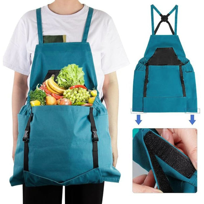 Tablier de jardinage pratique à grande poche récolte