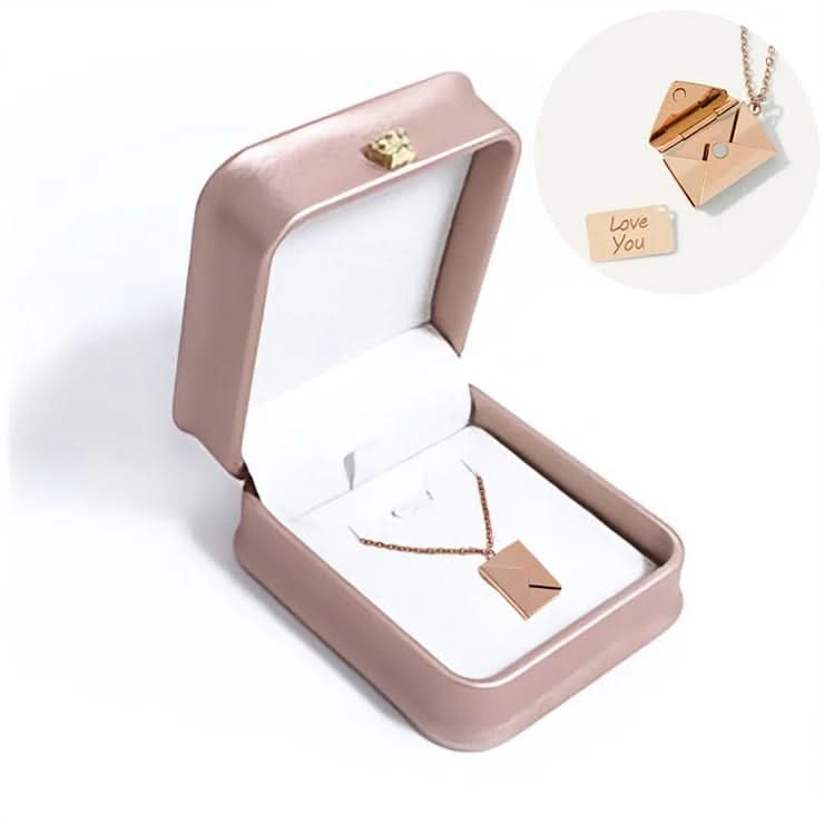 Secret envelope necklace with a hidden love message 