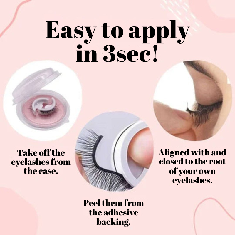 Self-adhesive false eyelashes for quick application 