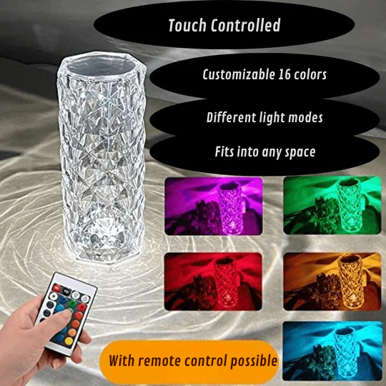 Lampe LED décorative au style cristal pour ambiance chaleureuse
