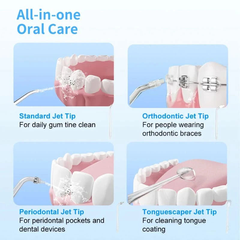 Rechargeable hydropulse for dental care 