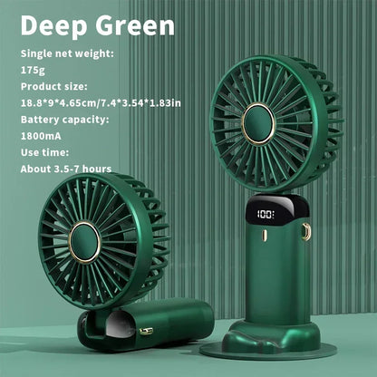 Powerful mini fan with smart LED display 