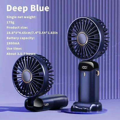 מאוורר קטן חזק עם מסך LED חכם 