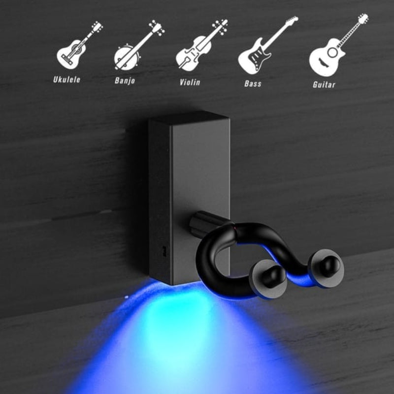 Ścienny uchwyt LED na gitarę – Oświetl swój instrument 