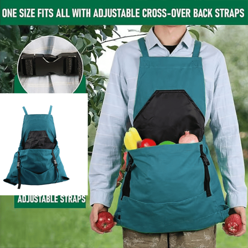 Tablier de jardinage pratique à grande poche récolte