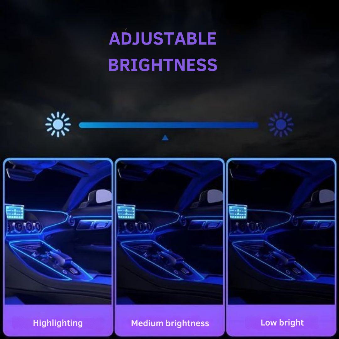 LED-belysning för en stilig bilinteriör 